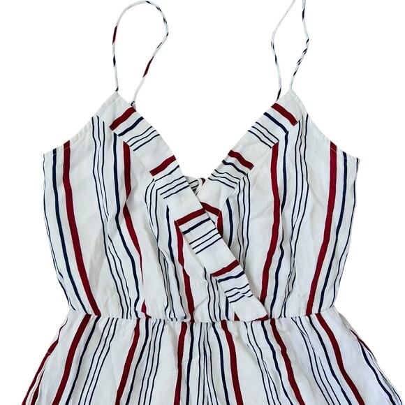 TULAROSA Amelia Striped Sleeveless Romper in Red, White, and‎ Blue-Size XS - Picture 4 of 9